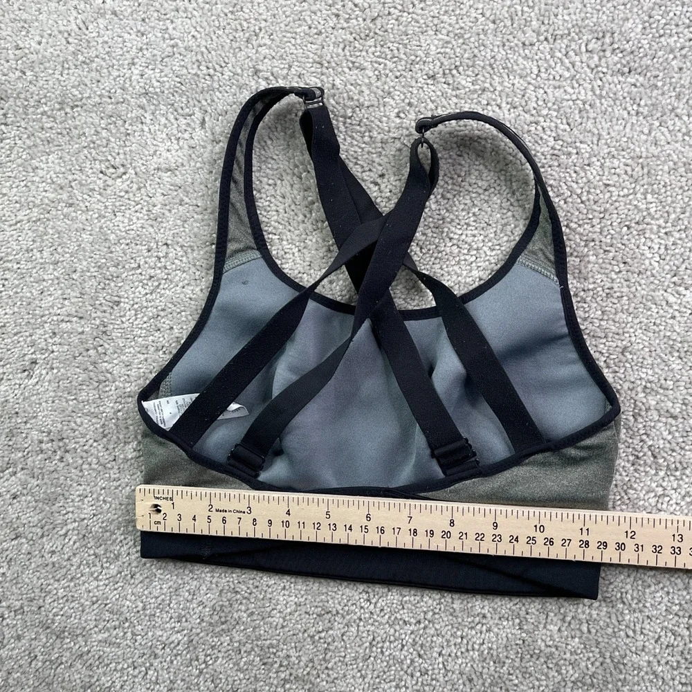 Nike Sports Bra Womens Small Grey Impact High Support Strappy Gym Training